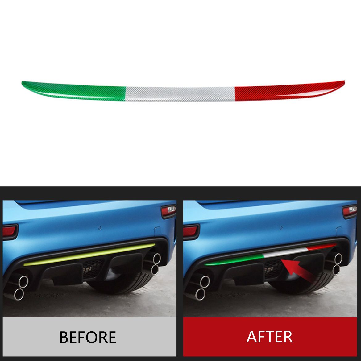 アバルト 595 595C 695 リアバンパー カーボンガーニッシュ - メルカリ