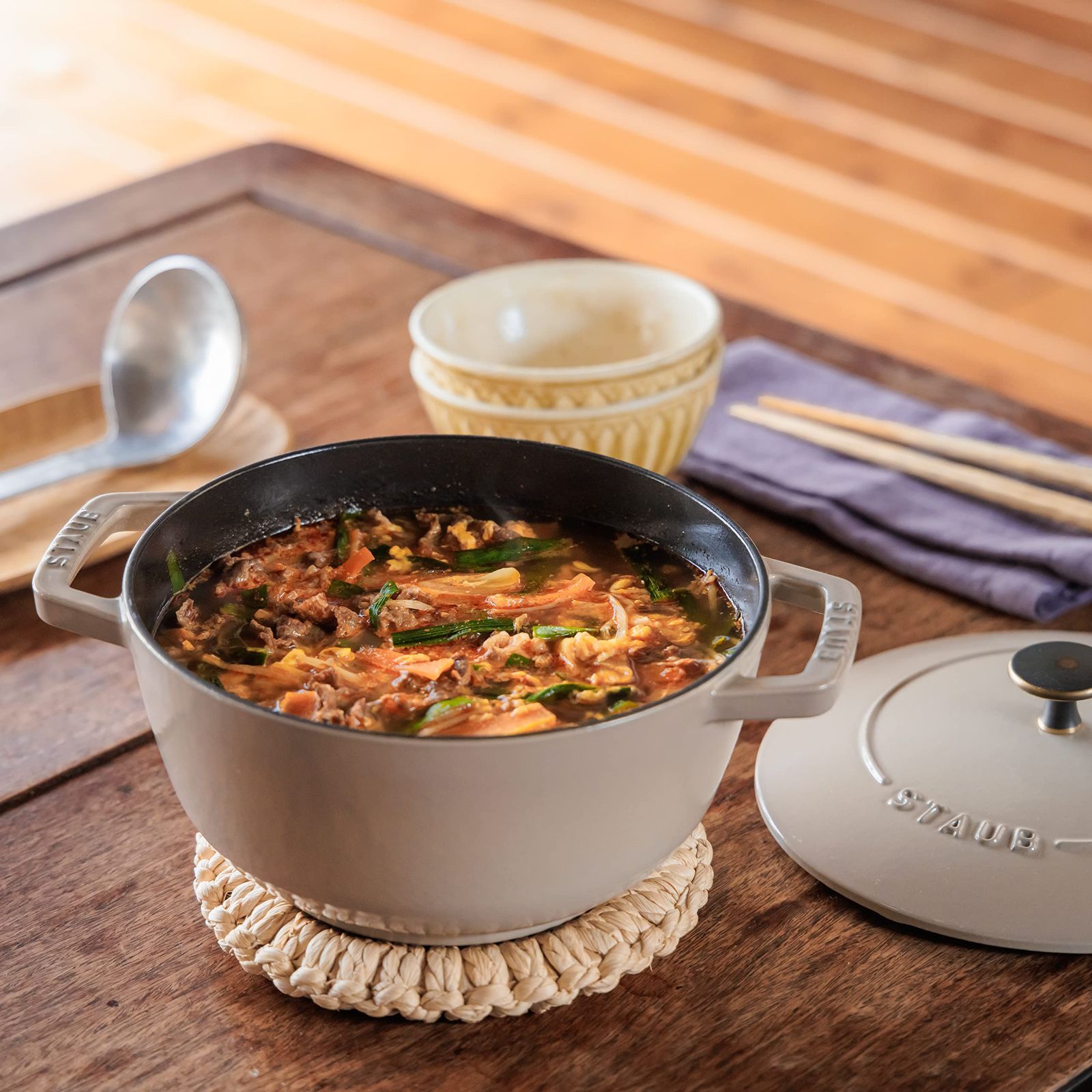 staub ストウブ ワナベ リネン L 20cm 両手 鋳物 ホーロー 鍋