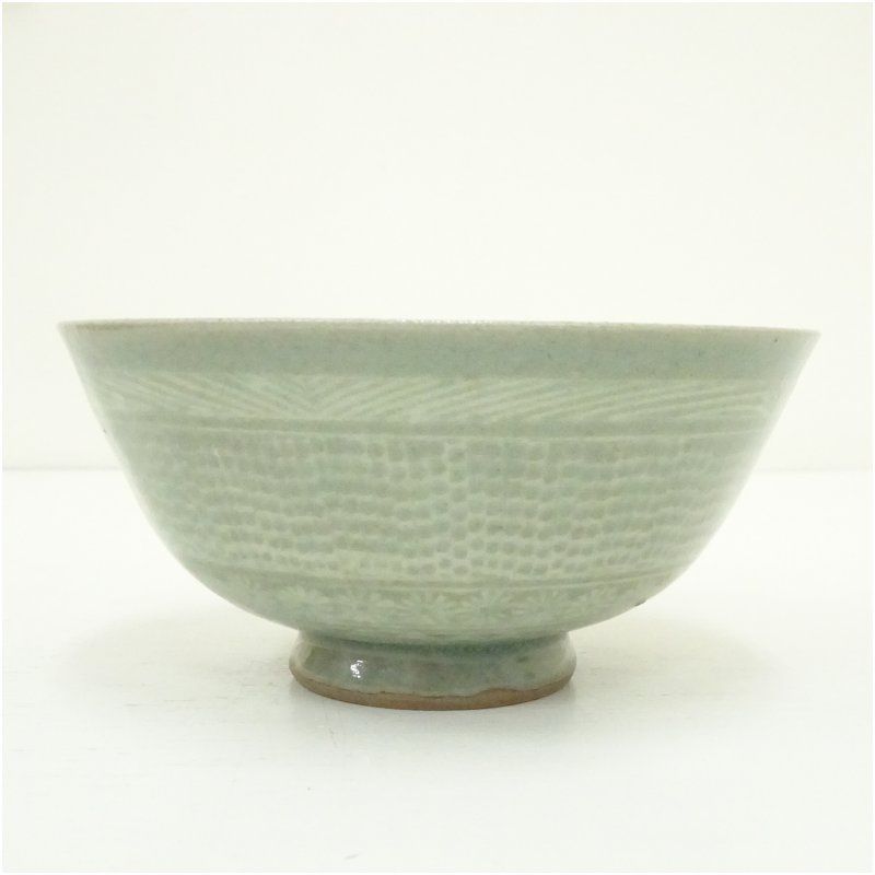 韓国人間文化財 柳海剛（根瀅）造 高麗青磁茶碗（共箱） 茶道 抹茶