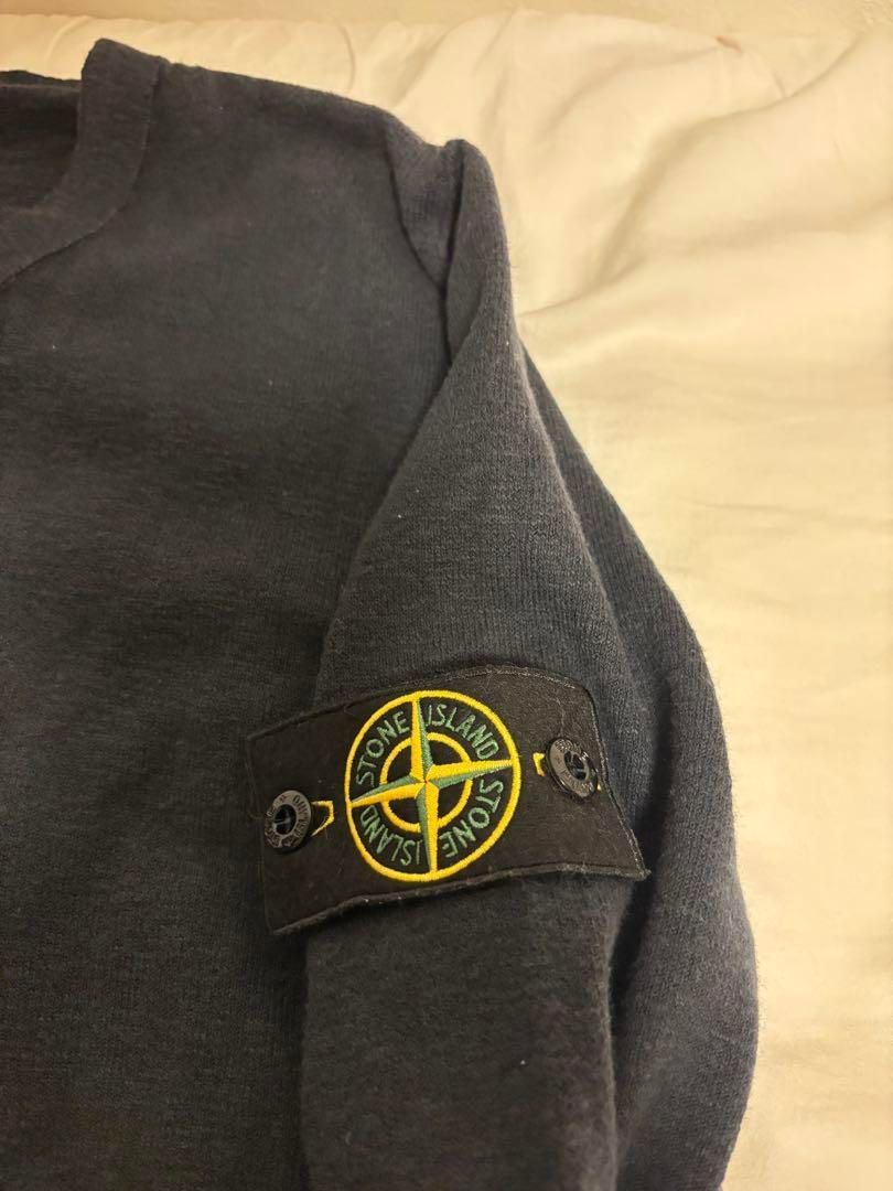 STONE  ストーンアイランド Vネックニット ウォッシュ加工 STONE ISLAND ストーンアイランド Vネックニット ウォッシュ加工