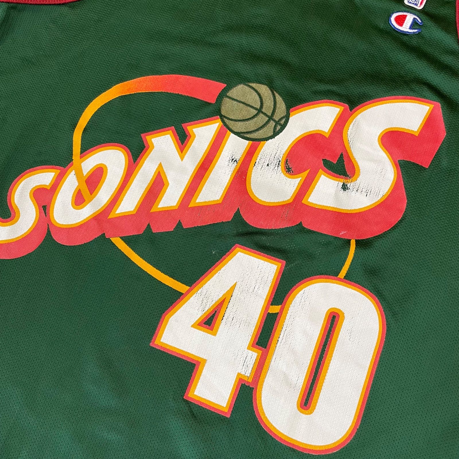 USA製 Champion SONICS NBA ゲームシャツ ショーン・ケンプ #40 サイズ44 シアトル スーパーソニックス ユニフォーム  チャンピオン バスケ スポーツ バスケット ヴィンテージ ビンテージ VINTAGE ユーズド USED 古着 - メルカリ