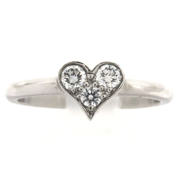 ティファニー　センチメンタルハートリングPt950　ダイヤモンド3P TIFFANY&Co ティファニー センチメンタル ハート 3P ダイヤ