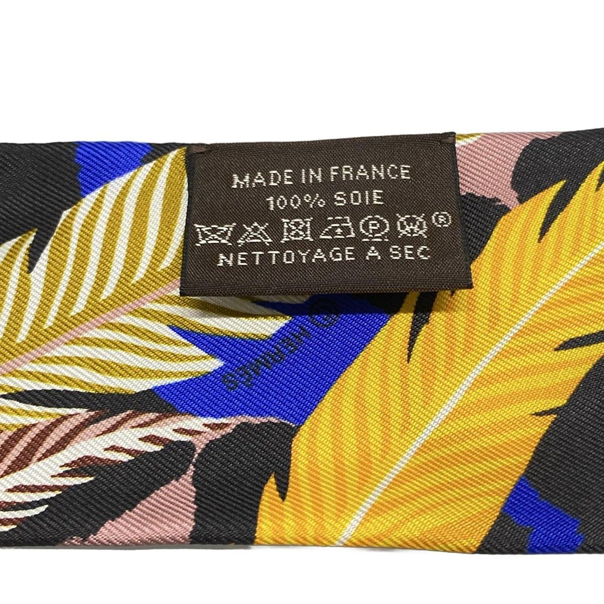 HERMES エルメス　ツイリー　スカーフ　リボンスカーフ　ブルー HERMES(エルメス) スカーフ ツイリー ブルー×オレンジ×マルチ