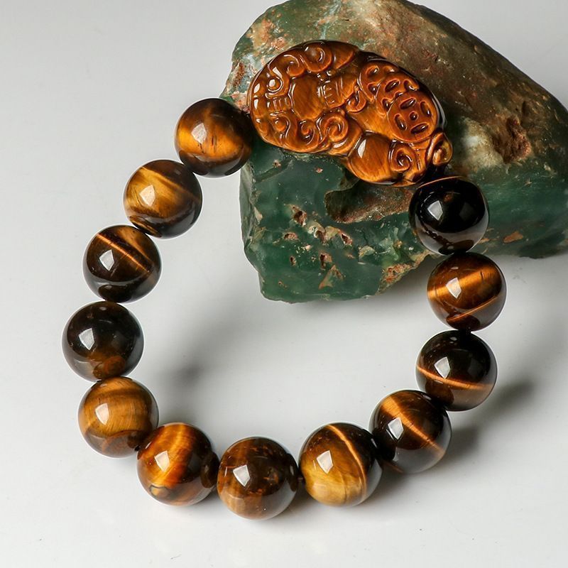 金運アップの貔貅パワーストーンブレスレット金運招来｜虎目石×三