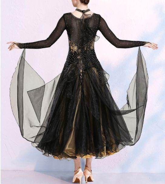 社交ダンスドレス モダンダンス　刺繍 キラキラ　シャンパン オーダーメイド 社交ダンスドレス モダンダンス キラキラ シャンパン オーダーメイド