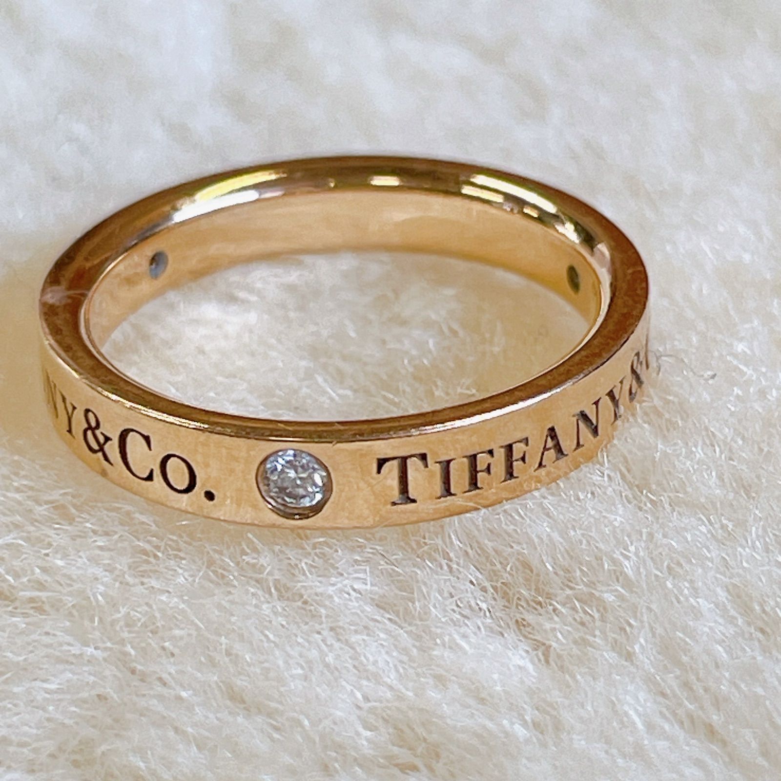 ティファニー TIFFANY＆CO．ダイヤ 3P バンド リング 7.5号-