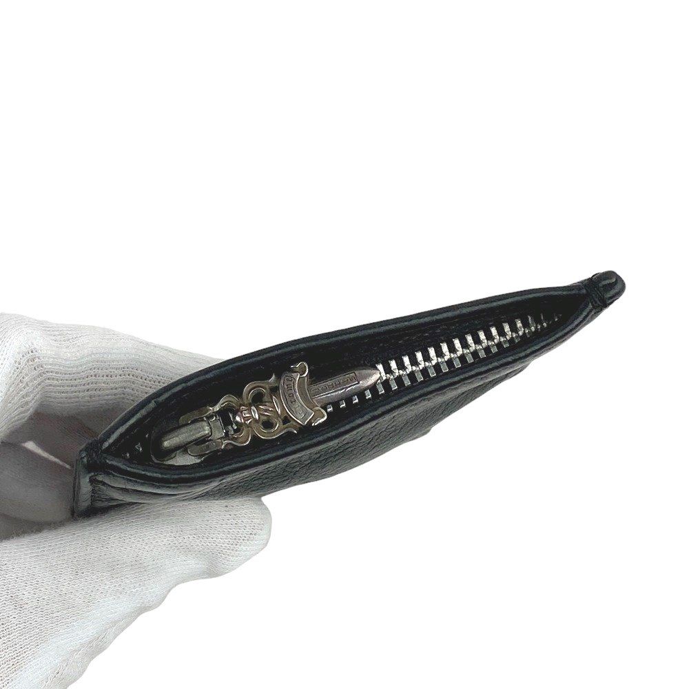 □中古□ クロムハーツ コイン ケース レザー ブラック シルバー SV  