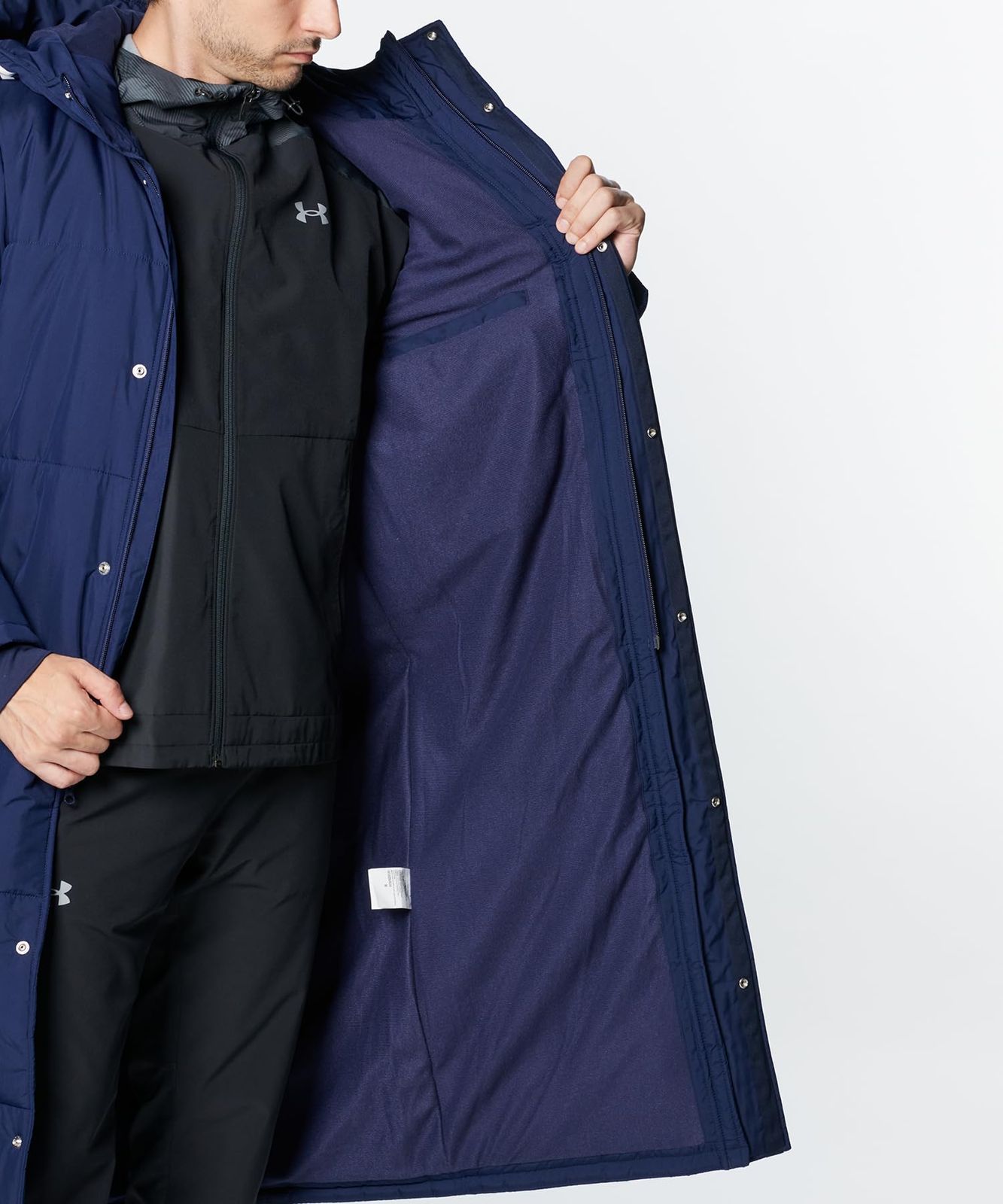UNDER ARMOUR ベンチコート ロングジャケット UAチーム LG 青