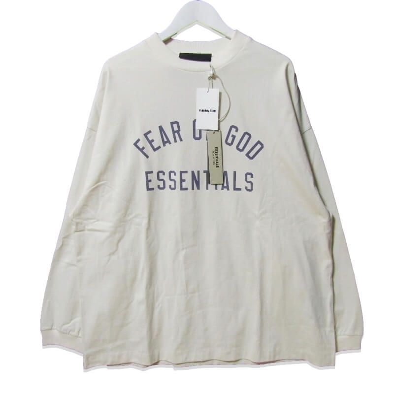 美品 FOG ESSENTIALS エフオージーエッセンシャルズ 長袖Tシャツ 8312-343-2199 L/S TEE クルーネック ロゴ  ベージュ S 27108880
