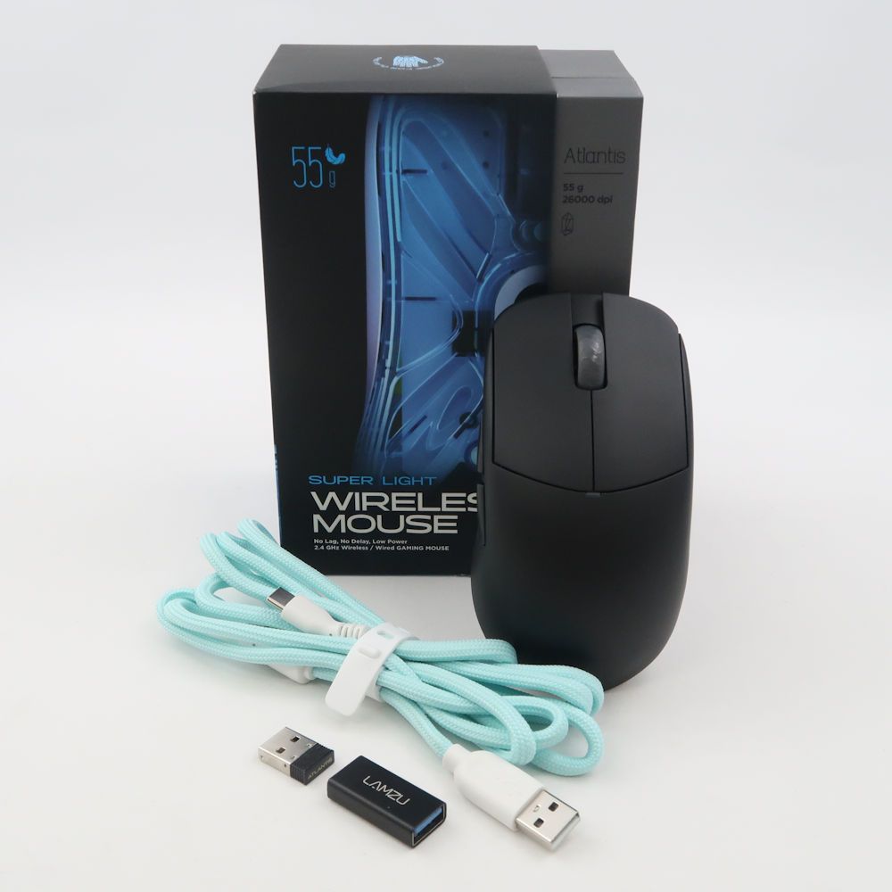 美品 LAMZU ラムズ Atlantis ワイヤレス ゲーミングマウス 55g 26000dpi 左右対称 FPS eスポーツ PC周辺機器 HY1119 【中古】 美品 LAMZU ラムズ Atlantis ワイヤレス ゲーミングマウス 55g