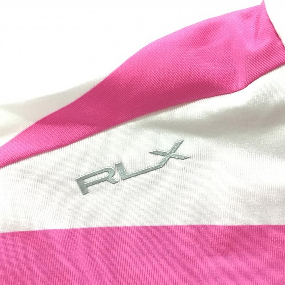 超美品】RLXラルフローレン 半袖ハイネックシャツ 白×ピンク
