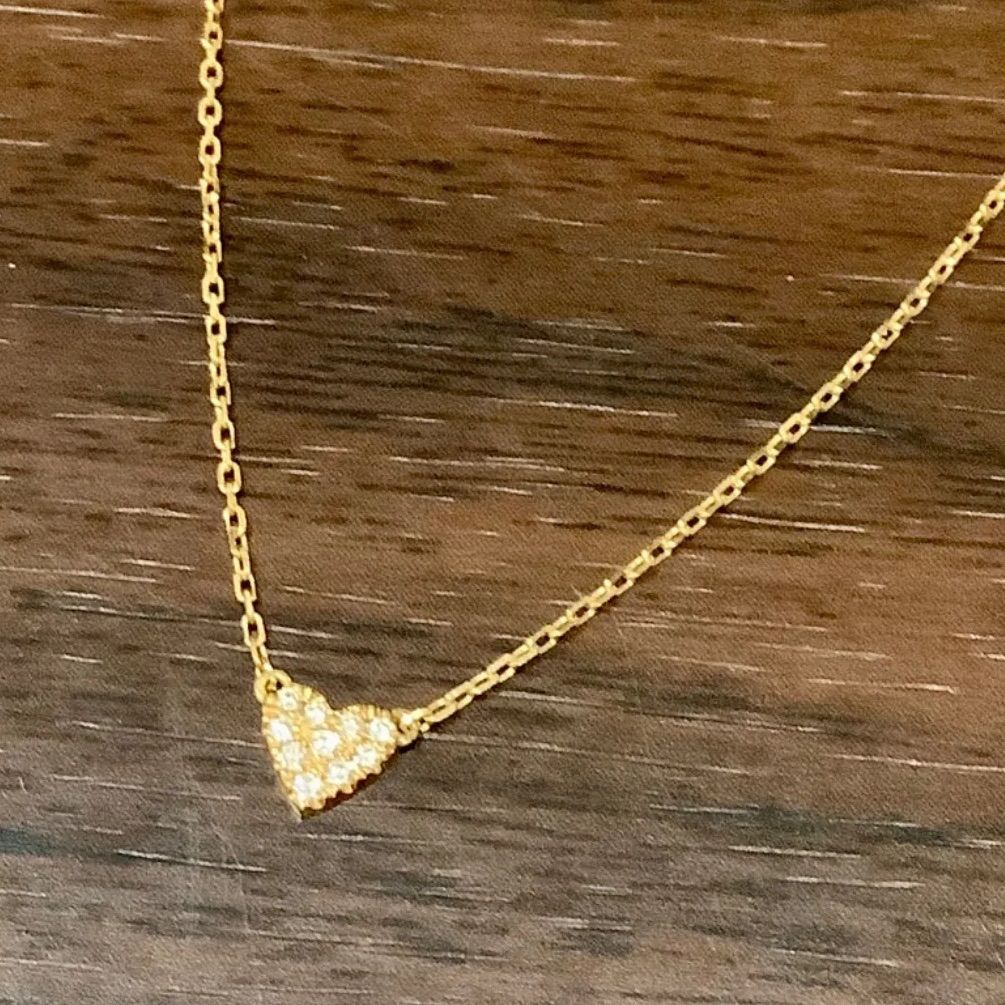 アーカー AHKAH ハート パヴェ ダイヤ 0.05ct ネックレス