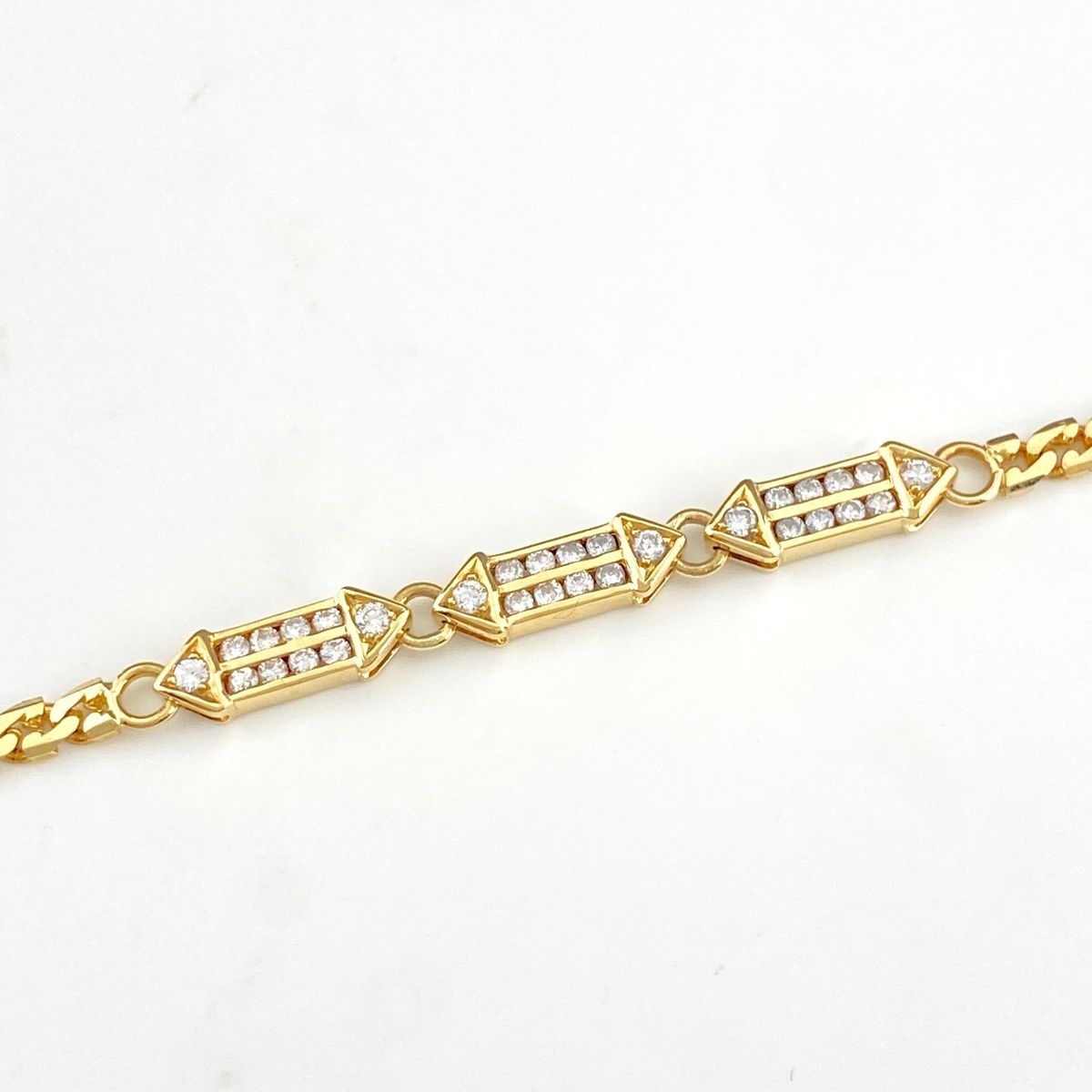 メレダイヤ デザインブレスレット YG イエローゴールド 腕輪 ブレスレット 750 ダイヤモンド レディース