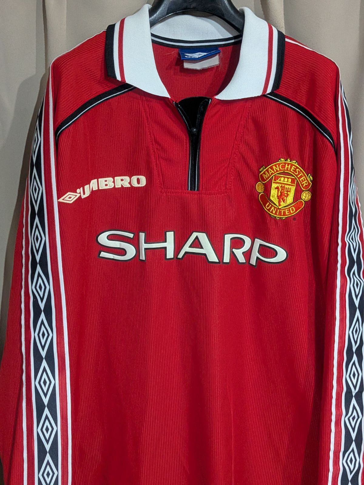 90s UMBRO 1998-99 マンチェスターユナイテッド 長袖 ユニフォーム L 赤 マンU