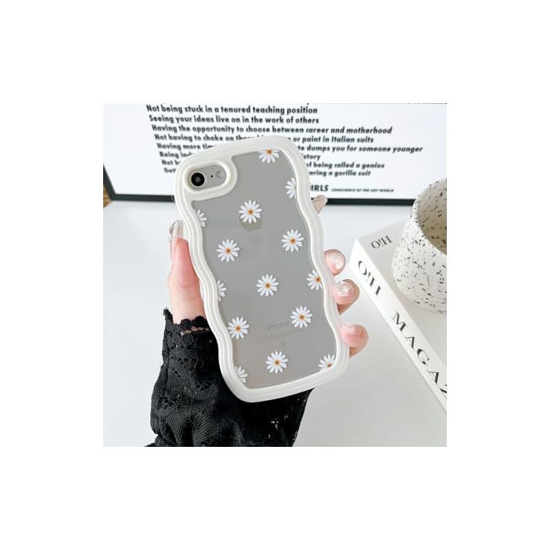 ZTOFERA iPhone 7/8/SE 2020 ケース用、クリアデイジー TPU 電話