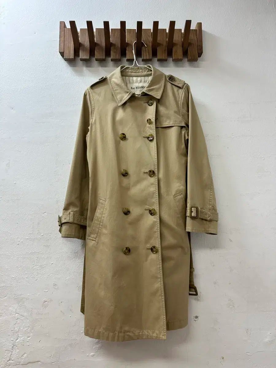 ドライ完了 日本 ヴィンテージ レイビーム Ray Beams ダブル トレンチコート ジャケット