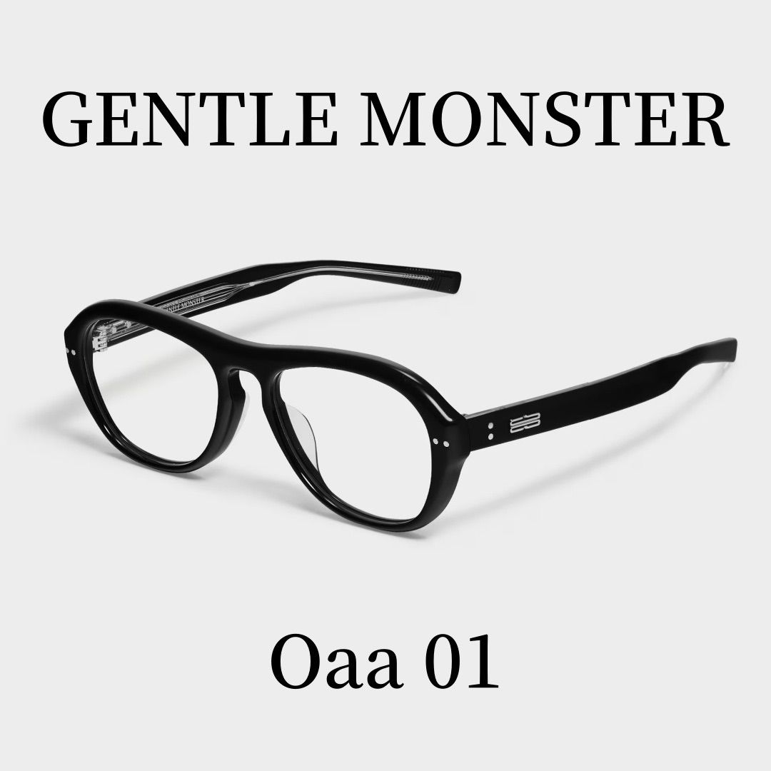 ジェントルモンスター  Gentle Monsterサングラス   Oaa 01メガネ ブラックアセテートフレーム/クリアレンズ/ラウンドシェイプ 正規品 2024新品