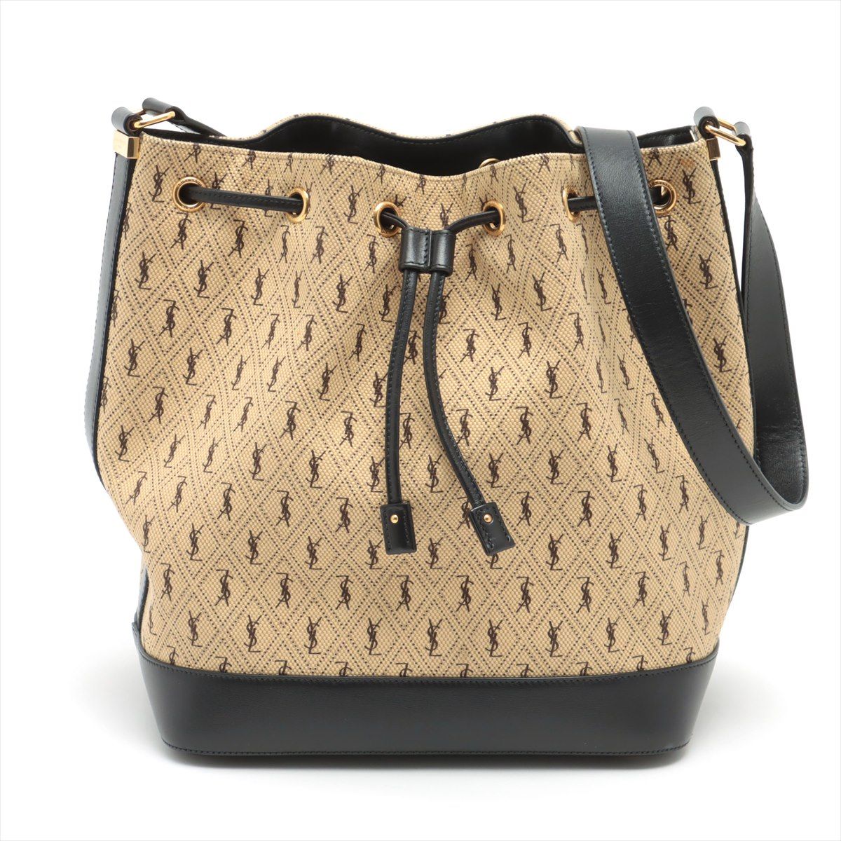 美品 YSL サンローラン パリ モノグラム オールオーバー バケット 