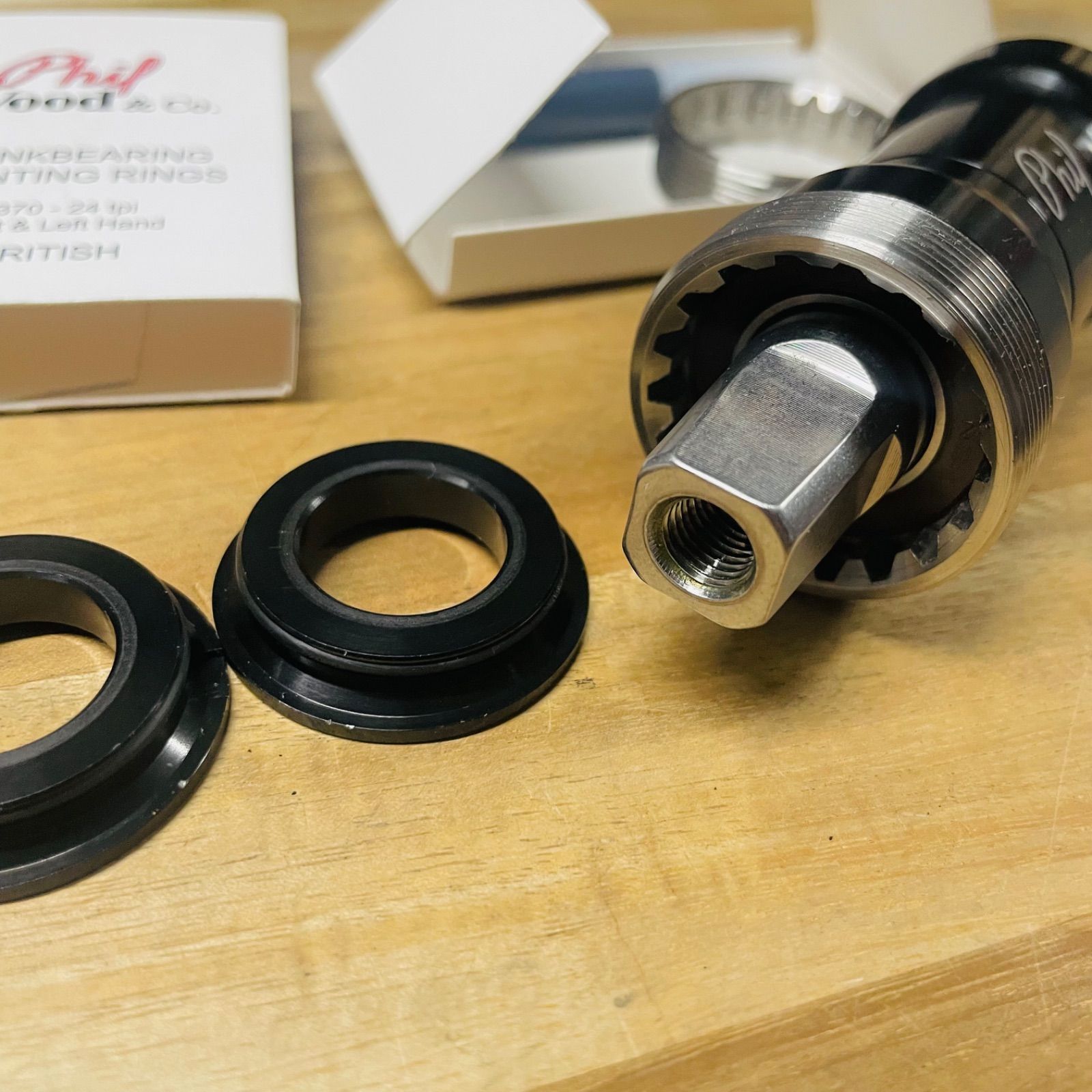 未使用】 phil wood BB セット BSA/JIS 軸長108mm ISO スクエアテーパー 専用ツール カバー 付属品 一式フィルウッド  USA クリスキング - メルカリ