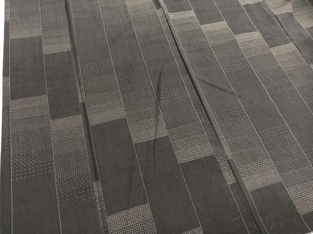 平和屋着物○上質な紬 100亀甲 間道 ロング丈 正絹 逸品 BAAT6612hv  