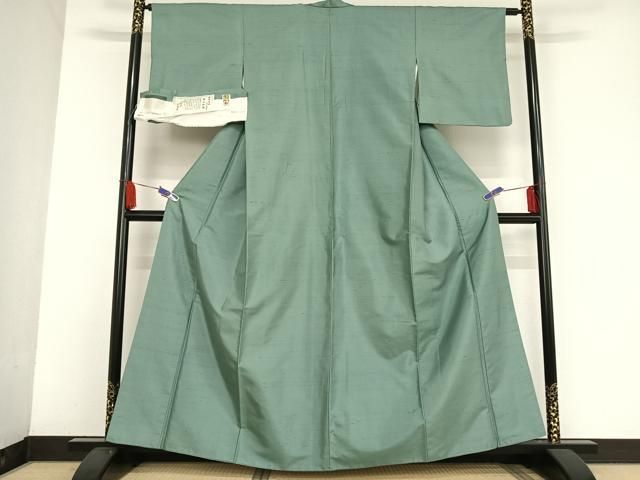 平和屋着物○本加賀友禅作家 成竹登茂男 白山紬 色無地 湊鼠色 銀座お  