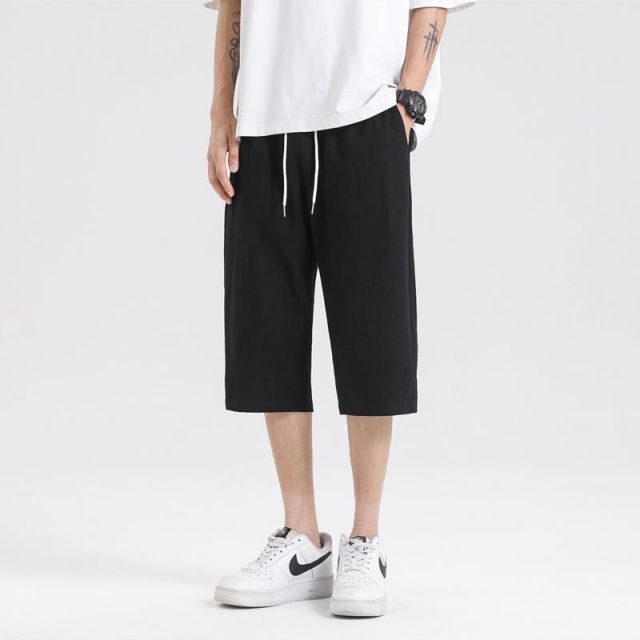 種類22：3XL/A：ブラック メンズ ファッション 服 男性用 オシャレ シンプル 大人 かっこいい 大きいサイズ ストリート 紳士服 クロップド パンツ サマー リネン パンツ スーツ ストレート コ