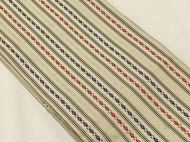 ダンシャリ子 本場筑前博多織 HO-1006 本場筑前博多織 八寸帯【令祥錦 青の花】 [200326-ho-7