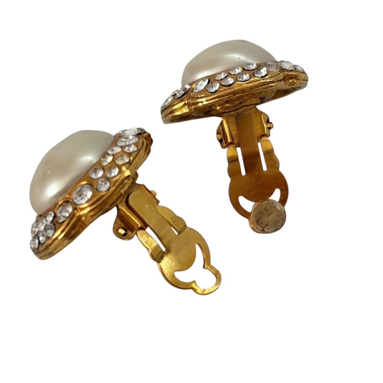 CHANEL シャネル イヤリング 金 アクセサリー ジュエリー 小物 パール ラインストーン GP レディース
