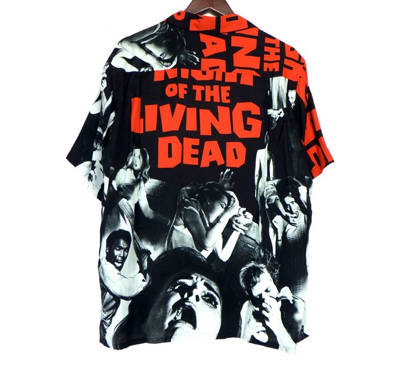 ワコマリア WACKO MARIA × ナイト オブ ザ リビングデッド NIGHT OF THE LIVING DEAD S|S HAWAIIAN SHIRT 総柄 ハワイアン 開襟 半袖 シャツ n9549