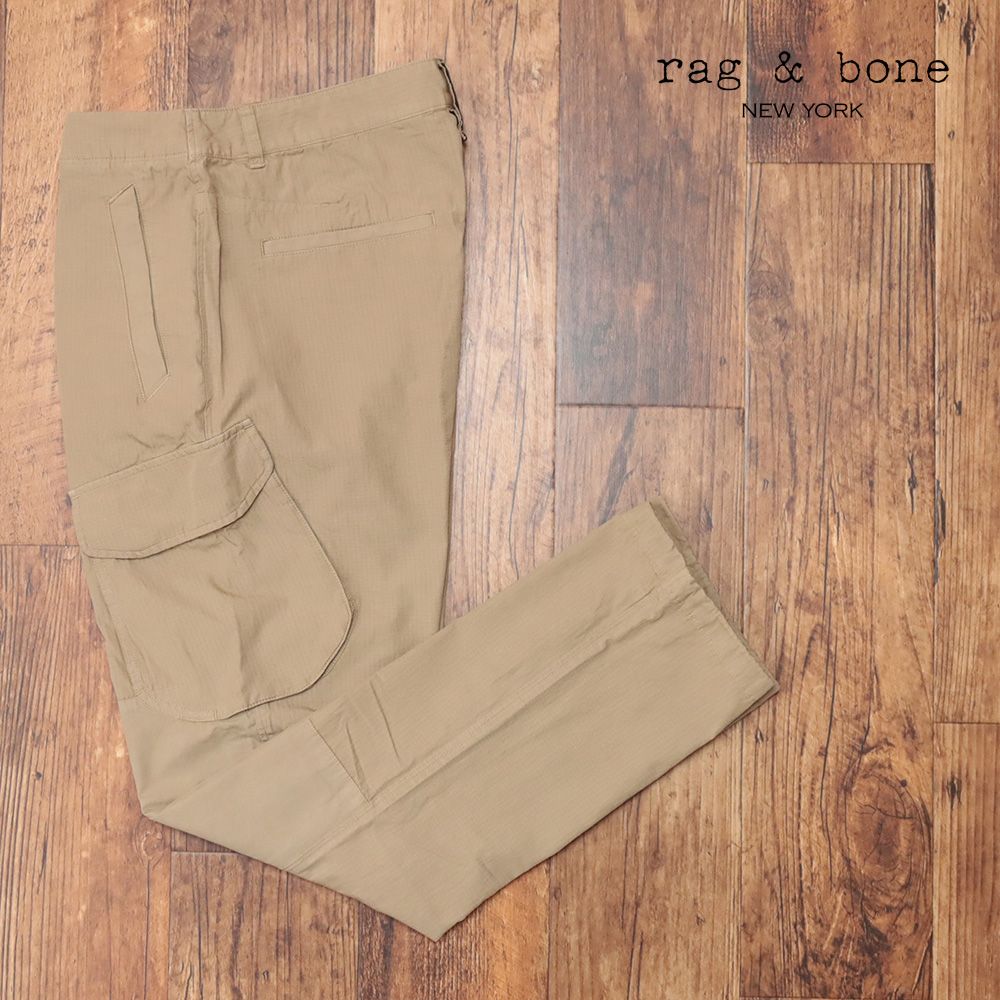 秋冬 rag＆bone 31インチ 美脚カーゴパンツ MBW22S7127B4ML 耐久 リップストップ ミリタリー ワイルド ベージュ mb308