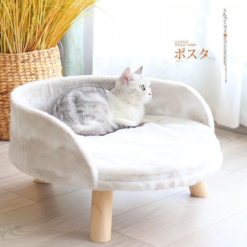 ペット ベッド ソファー 冬用 猫 ベッド 猫用 ベッド フリル 木製 小型犬 ベッド グッズ ハウス ペットソファ インテリア