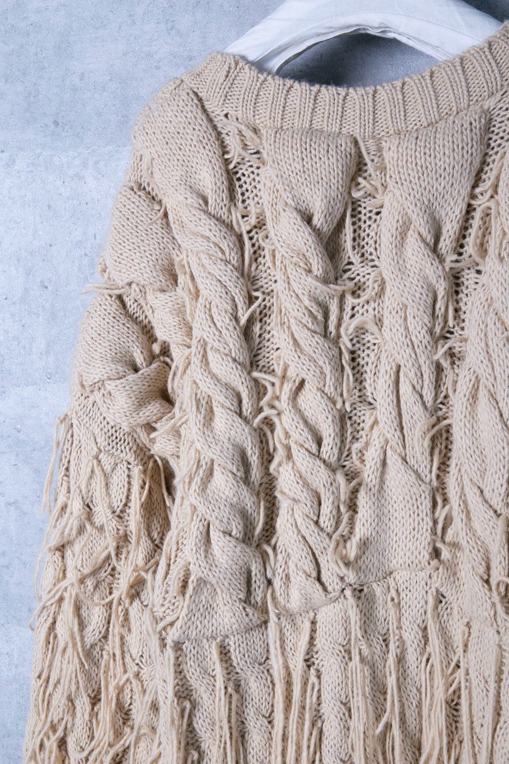 RequaL≡リコール 3D cable fringe knit pullver - メルカリ