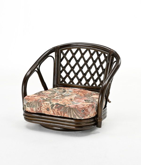 籐回転座椅子ロータイプ1脚売 TK70301 椅子 スツール 座椅子 座椅子