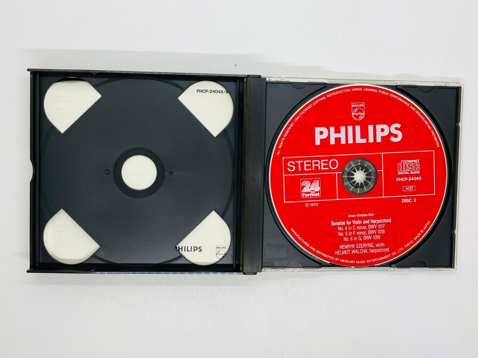 2CD 廃盤 24bit バッハ ヴァイオリンとチェンバロのためのソナタ シェリング ヴァルヒャ / PHILIPS PHCP-24048/49 R04