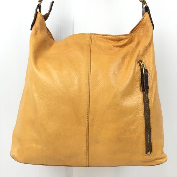 Made in Japan　TAKANO/タカノ　レザーショルダーバッグ　キャメル/茶/ブラウン　柔らか本革　管NO.WB1-62 Made in Japan TAKANO/タカノ レザーショルダーバッグ キャメル/茶