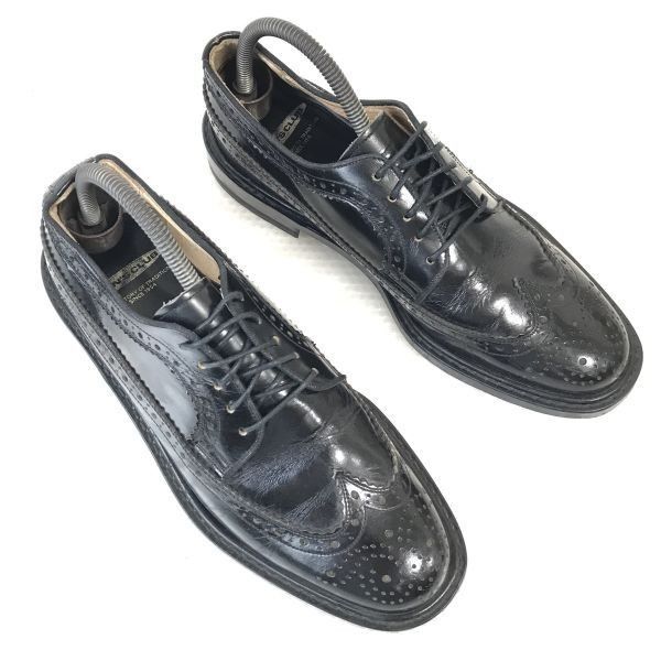 90s/Vintage/Made in Japan★MEN'S CLUB★本革/ウィングチップ/グッドイヤー製法【25.5/黒/BLACK】ビジネス/dress shoes◆pD-159 90s/Vintage/Made in Japan☆MEN'S CLUB☆本革/ウィングチップ