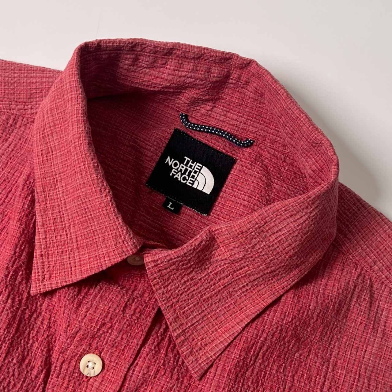 90s THE NORTH FACE ザノースフェイス 半袖 シアサッカー風 半袖シャツ 