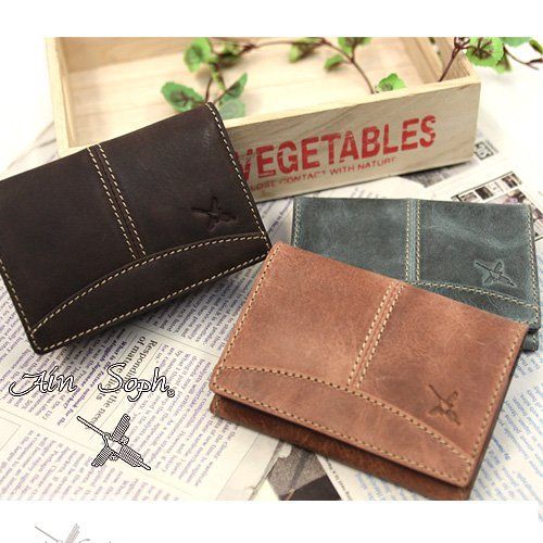 アインソフ マチあり 本革 名刺入れ カードケース 男女兼用 （ DA1120-HP ） (ブラウン)