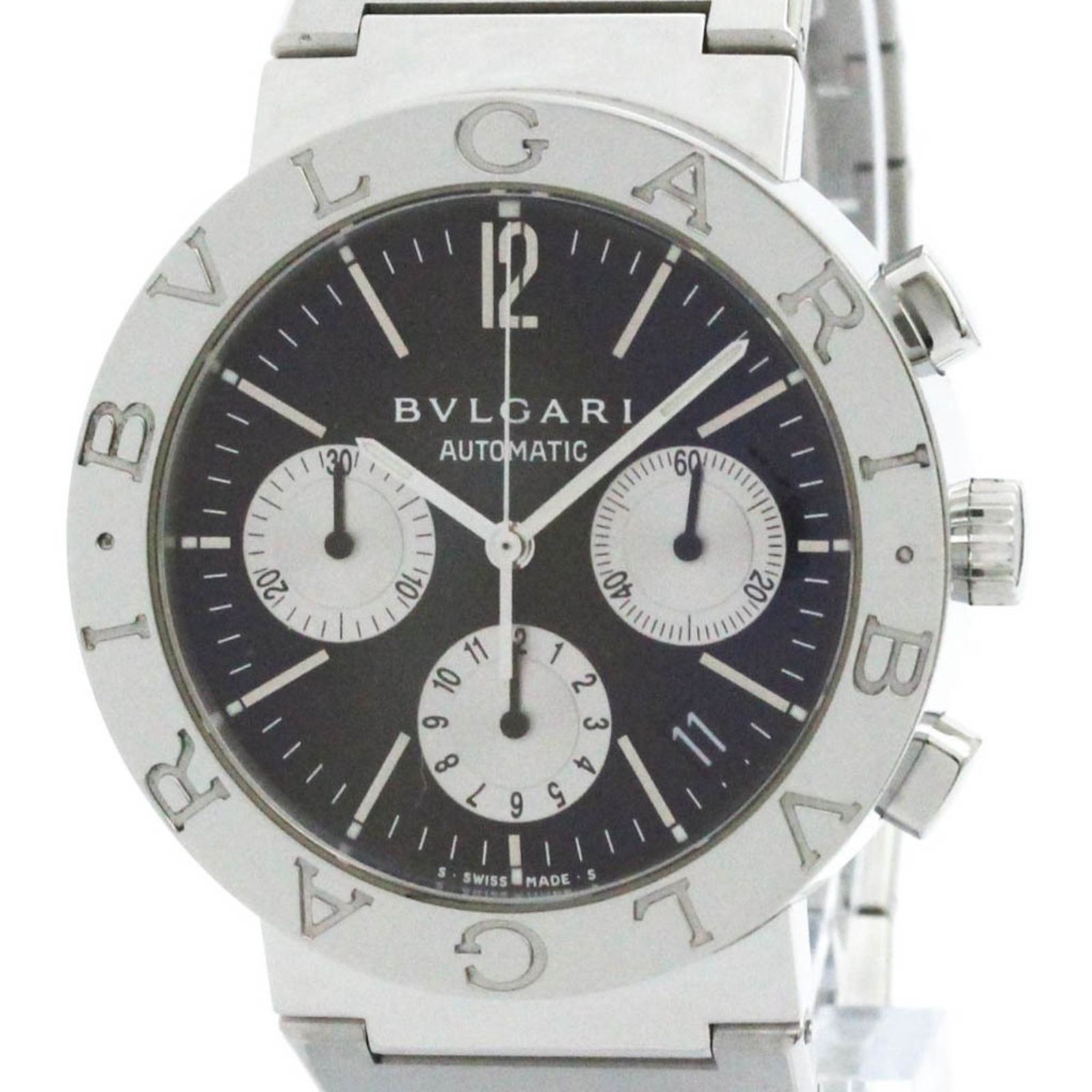 ブルガリ BVLGARI ブルガリブルガリ クロノグラフ ステンレススチール 自動巻き メンズ 時計 BB38SSCH 外装仕上げ済み