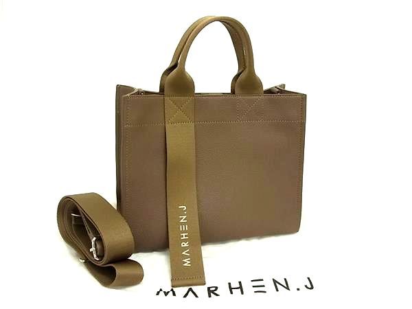 MARHEN.J マルヘンジェイ レザー 2WAY ハンドバッグ ショルダーバッグ 斜め掛け レディース グレージュ系 FN0569