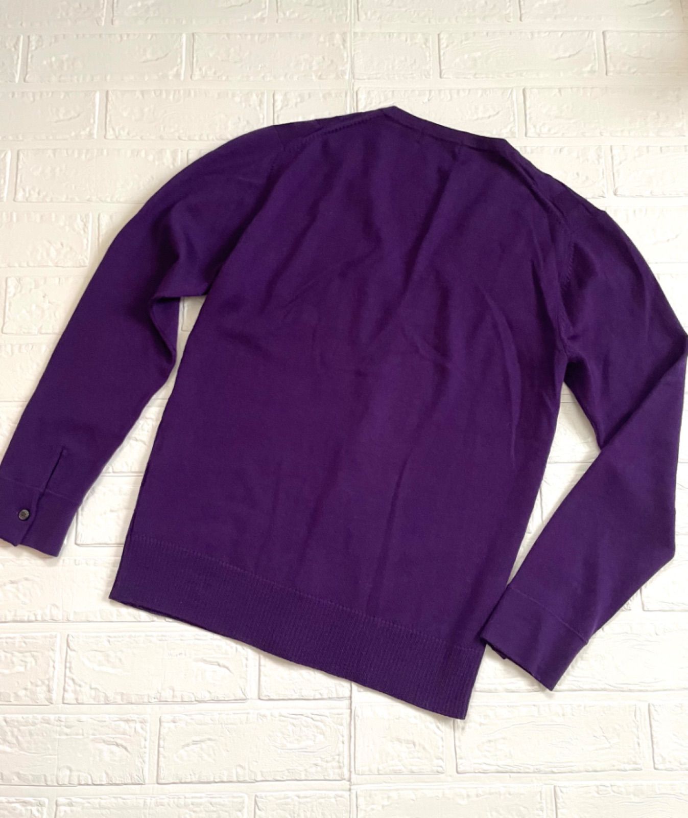 バーバリー ブラックレーベル Black label カーディガン 紫 M 2 