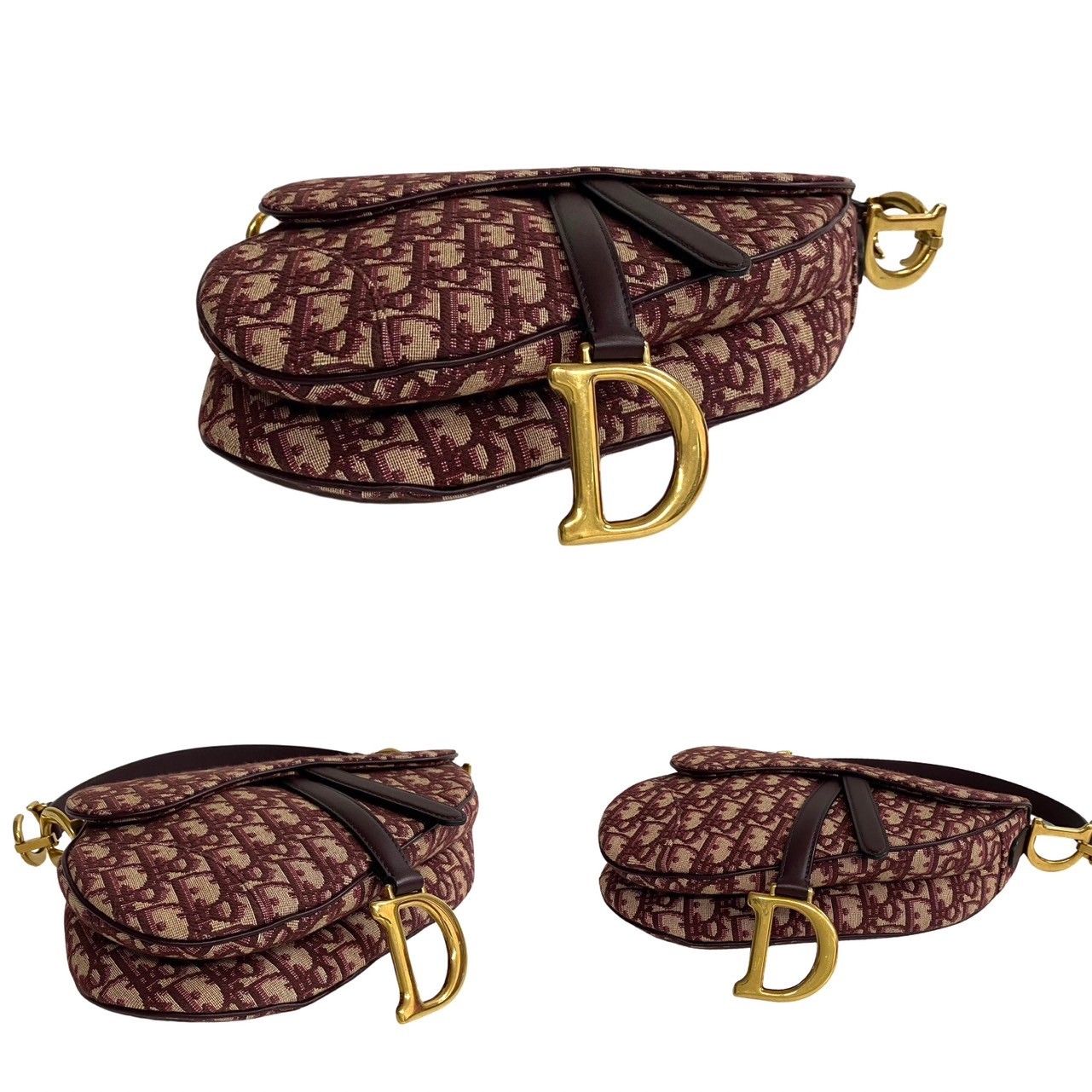 【✨極美品✨】 ディオール トロッター ワンショルダーバッグ ボルドー 極 美品 Christian Dior ディオール サドルバッグ トロッター