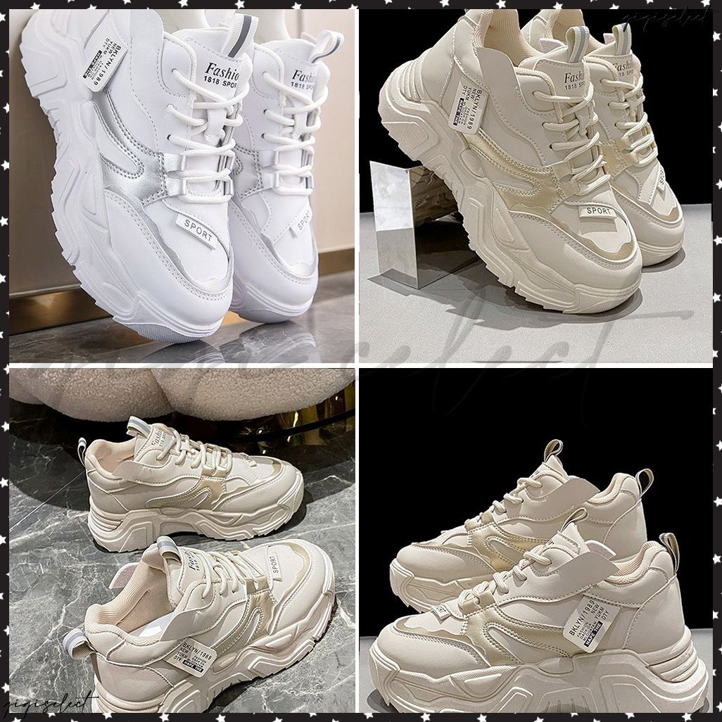 レザー シューズ ダッドスニーカー 厚底 puレザー 韓国 m6822 厚底ダッドレザーシューズ mf0596【韓国モードファッション】