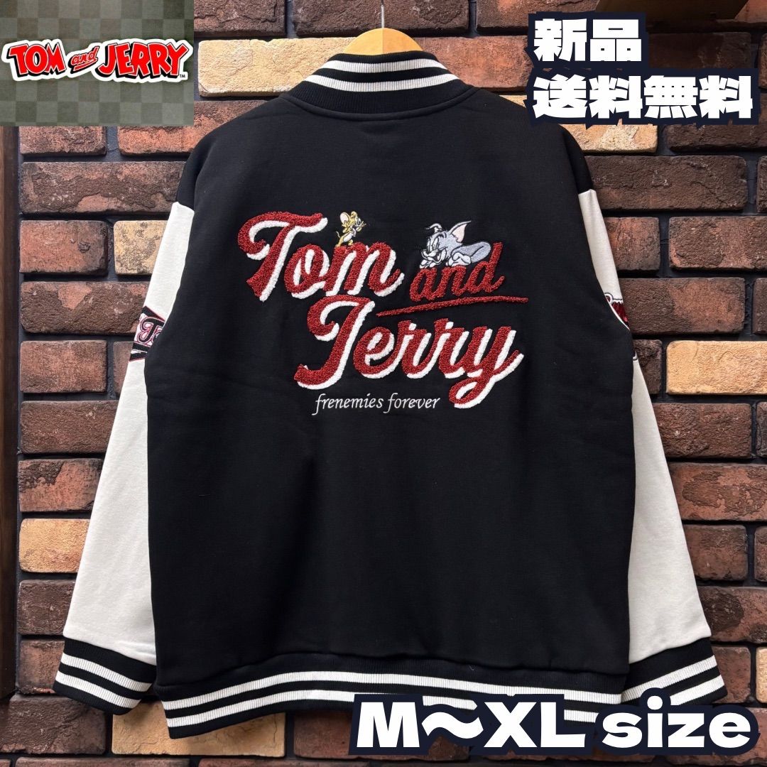 【TOMu0026JERRY Tu0026J WA12裏起毛スタジャン】サガラ 刺繍 ストリート カジュアル アメカジ トムu0026ジェリー トムとジェリー トムジェリ スタジアムジャンパー ユニセックス 男女兼用 ペアルッ
