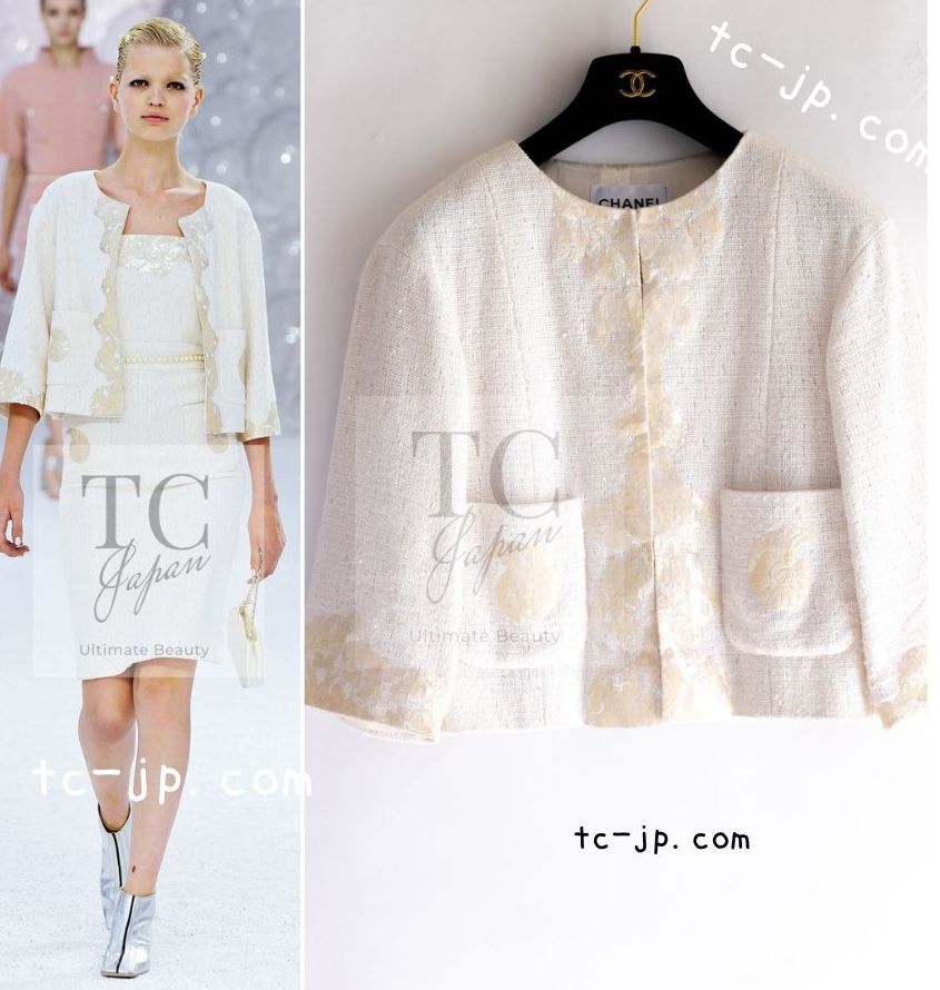 (*)様 CHANEL ジャケット　アイボリー　サイズ36 シャネル ジャケット CHANEL 104万 クリーム アイボリー