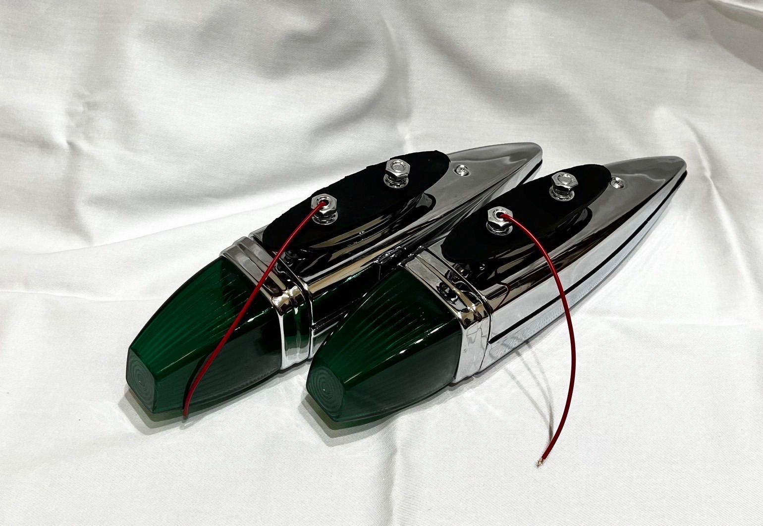 デコトラ レトロ フェンダーランプ 緑色 12V ナマズマーカー G18