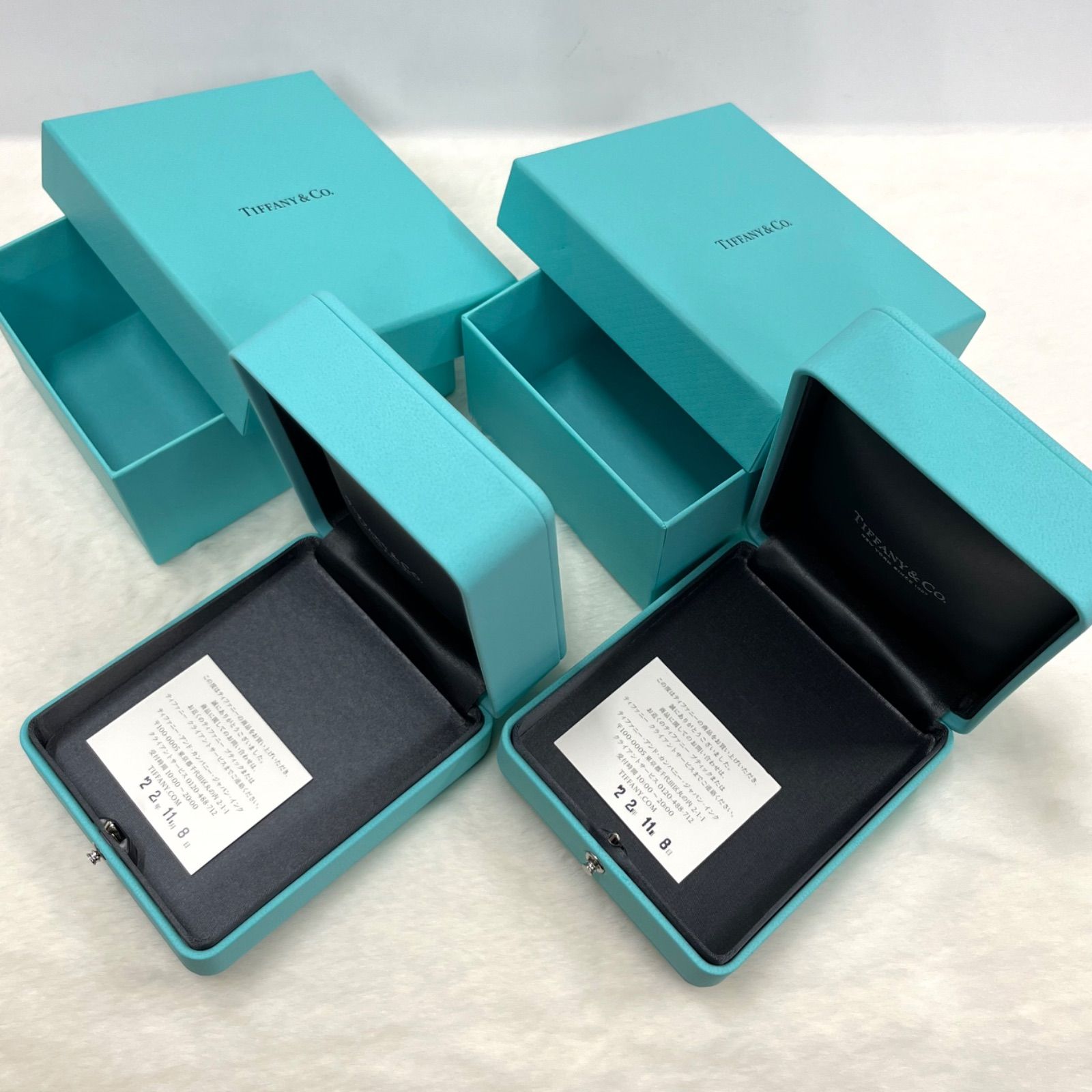 中敷無し】ティファニー ネックレス ケース 空箱 現行品 2個セット