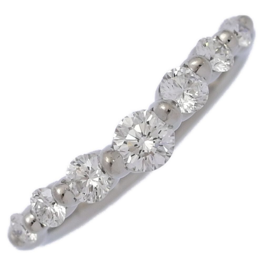 0.5ct|V字モチーフ ハーフエタニティセッティング 7P･ダイヤモンドリング･指輪|Pt900-3.5g|9号| 49|プラチナ|プレゼント ♀ N レディース 591710