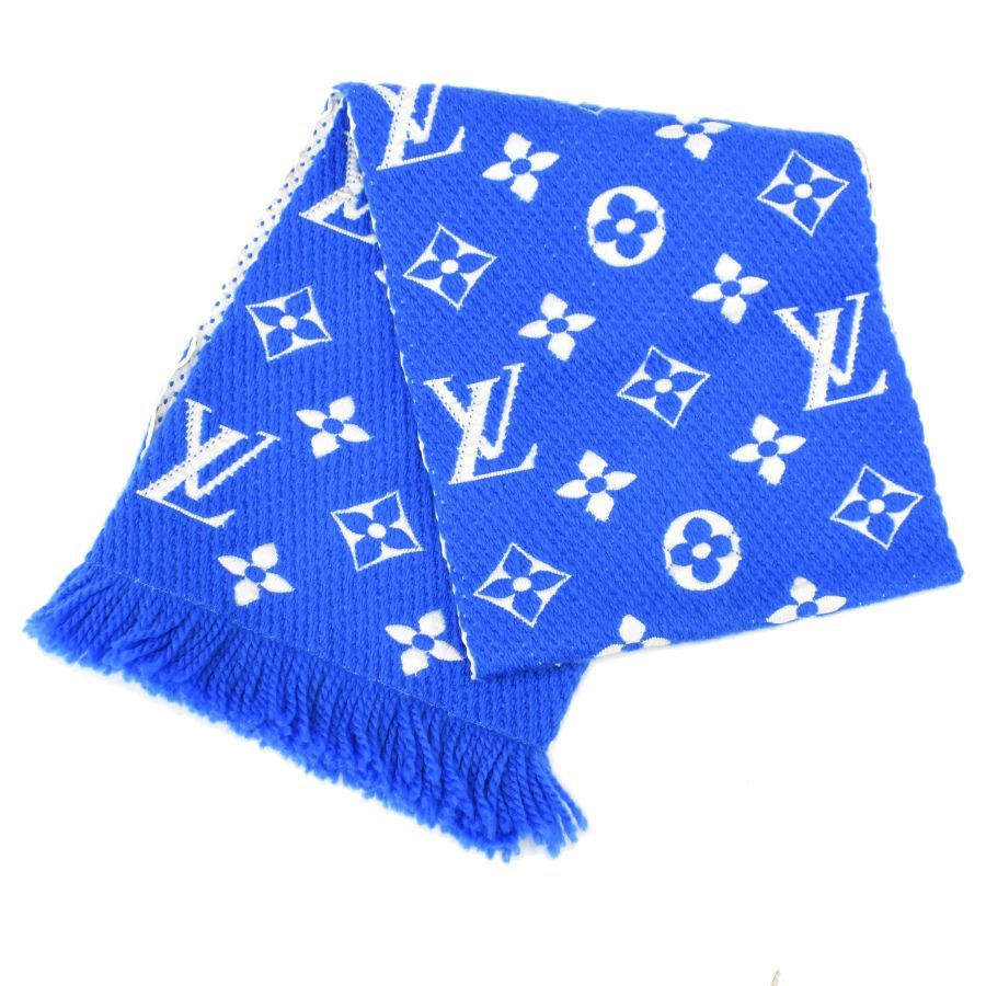 ルイヴィトン|マフラー|エシャルプロゴマニア|M71839|ウール|ブルー|LOUIS VUITTON
