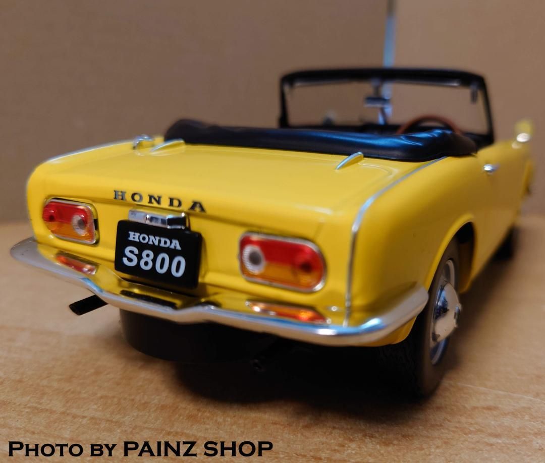 1/18 ホンダS800 イエロー コンバーチブル ダイキャスト製ミニカー 1/18 ホンダS800 イエロー コンバーチブル ダイキャスト製